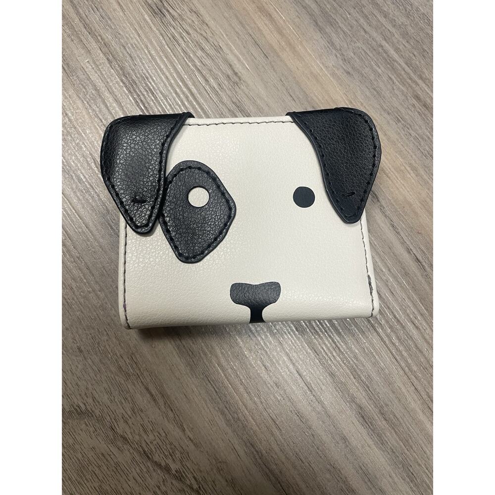 Fossil Madison Bifold Puppy Dog Mini‎ Wallet Vegan Faux Leather